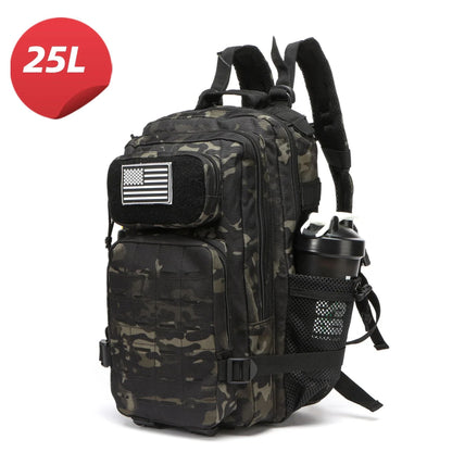Mochila Impermeável 25L/50L com 2 Bolsos para Garrafas Academia Ao Ar Livre Viagem Caminhada Pesca Trekking Mochilas Bolsa para Notebook de 13 polegadas