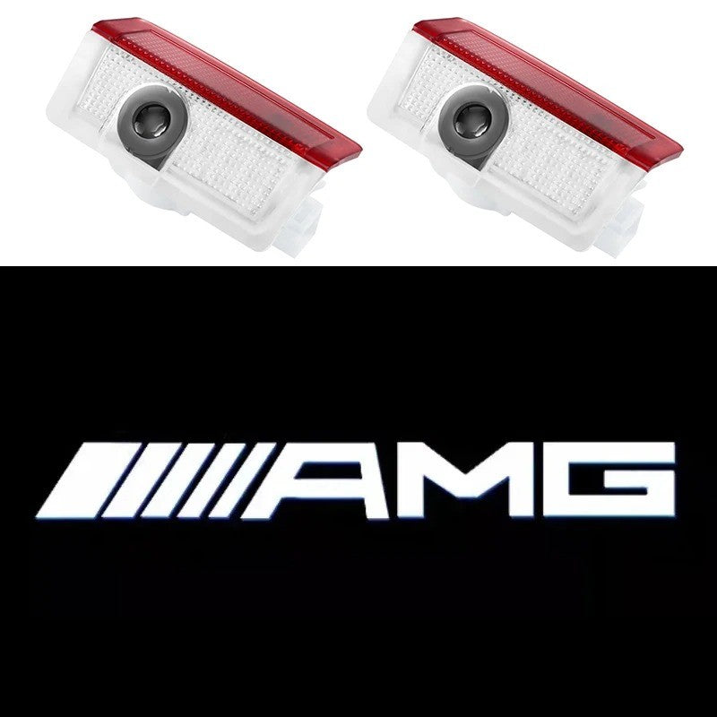 2Pcs LED Light Car Door Projector Lamps Accessories For Mercedes Benz AMG A B C M ML GLA GLS E Class W176 W205 W166 W246 W212