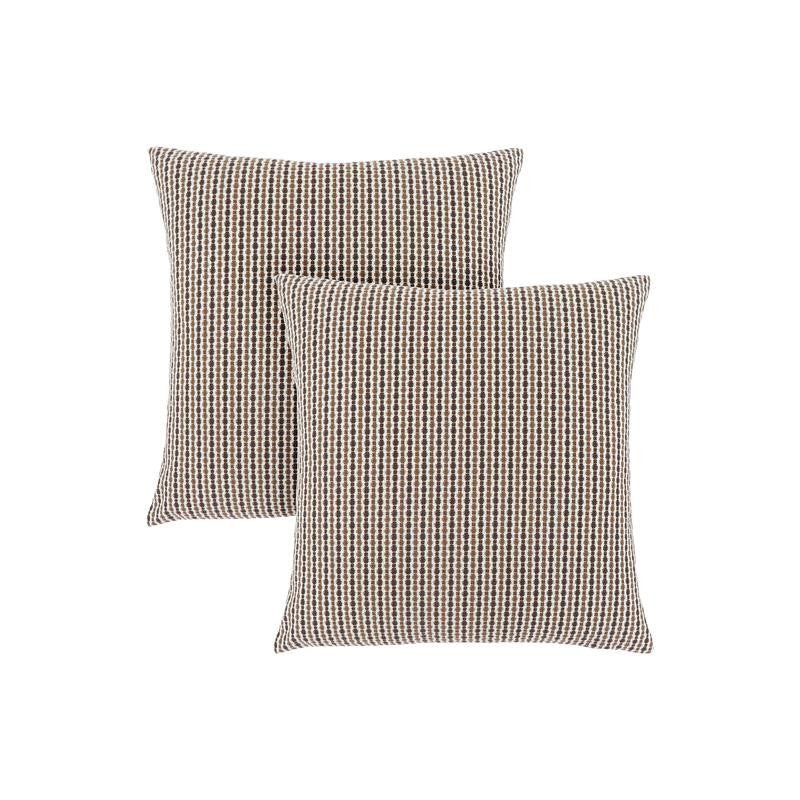 Set of 2 Decorative Throw Pillows, 18 x 18 Inch Square, Insert Included, Hypoallergenic Brown Polyester, Modern Accent for