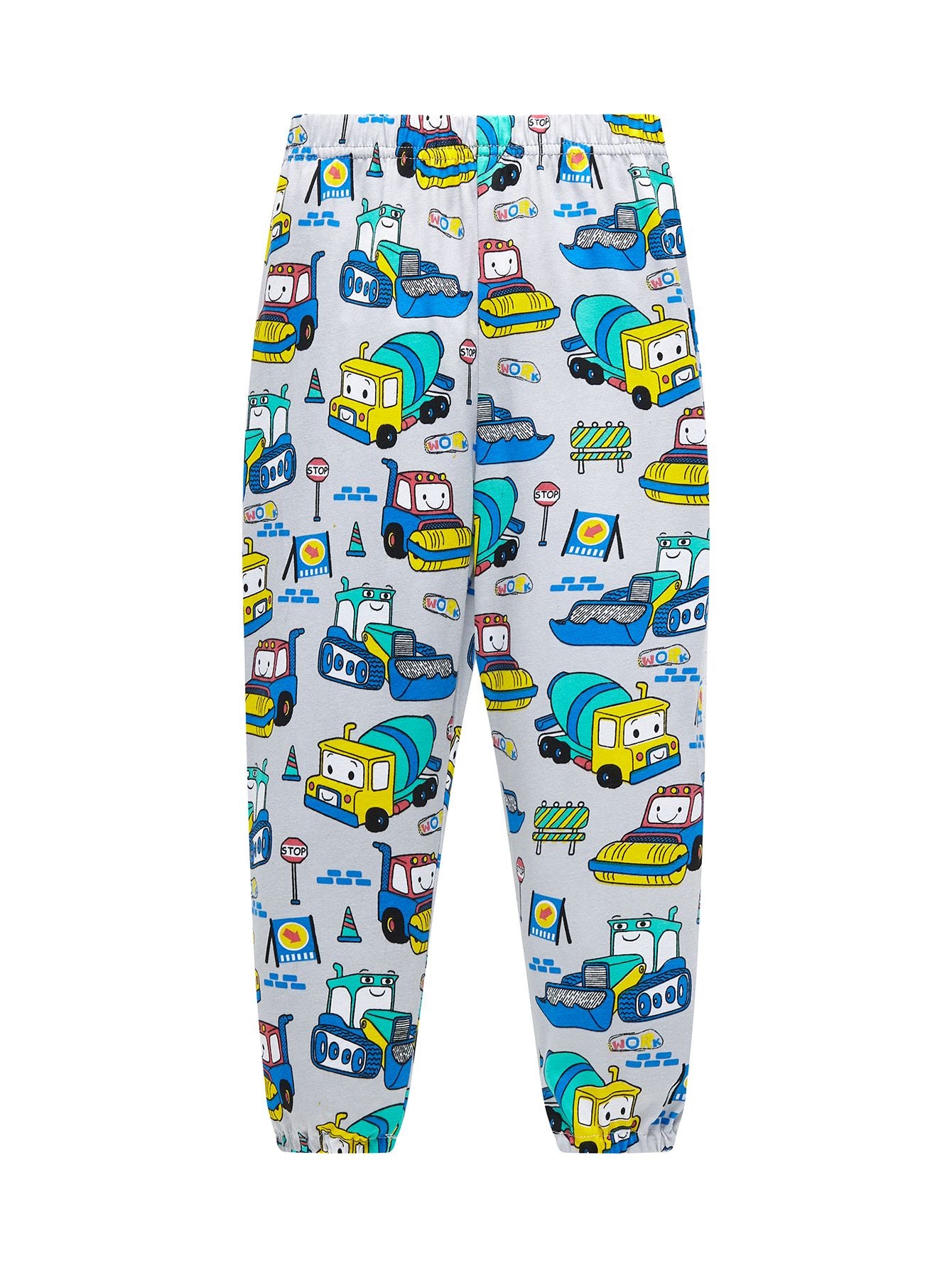Boys Cartoon Engineering Car Pajamas Set 100% Cotton 2PC Loungewear  Long Sleeve Elastic Cuffs Soft sleepwear For Kids 1-8 Years