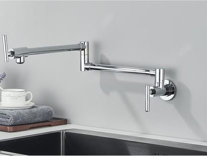 Brushed Gold Rotated Kitchen Sink Faucet Cold Water Tap Brass Basin Sink Swivel Faucets Wall Mounted Faucet