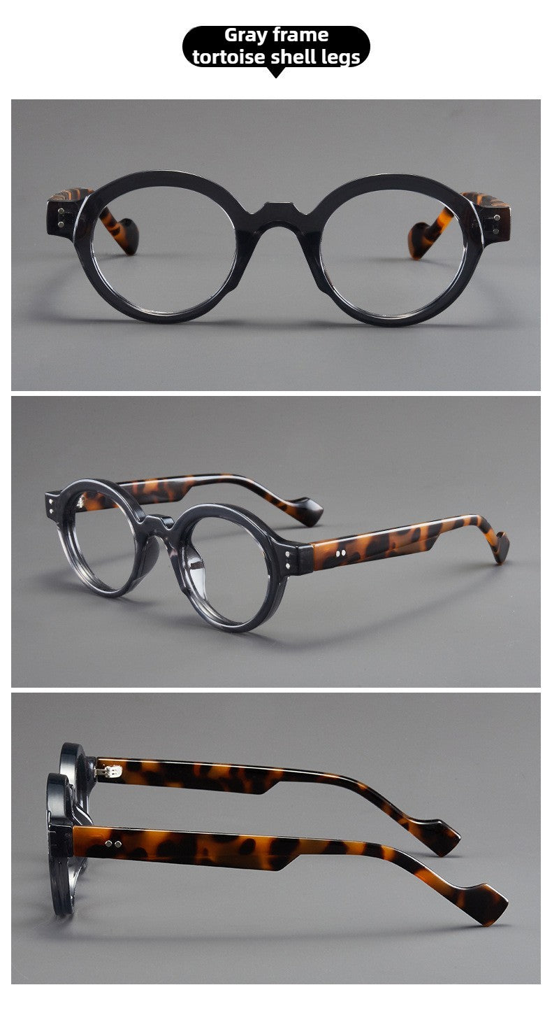 Retro Round Eyeglasses Suitable for Presbyopia Color-matching Trendy Small Frame HD Reading Glasses