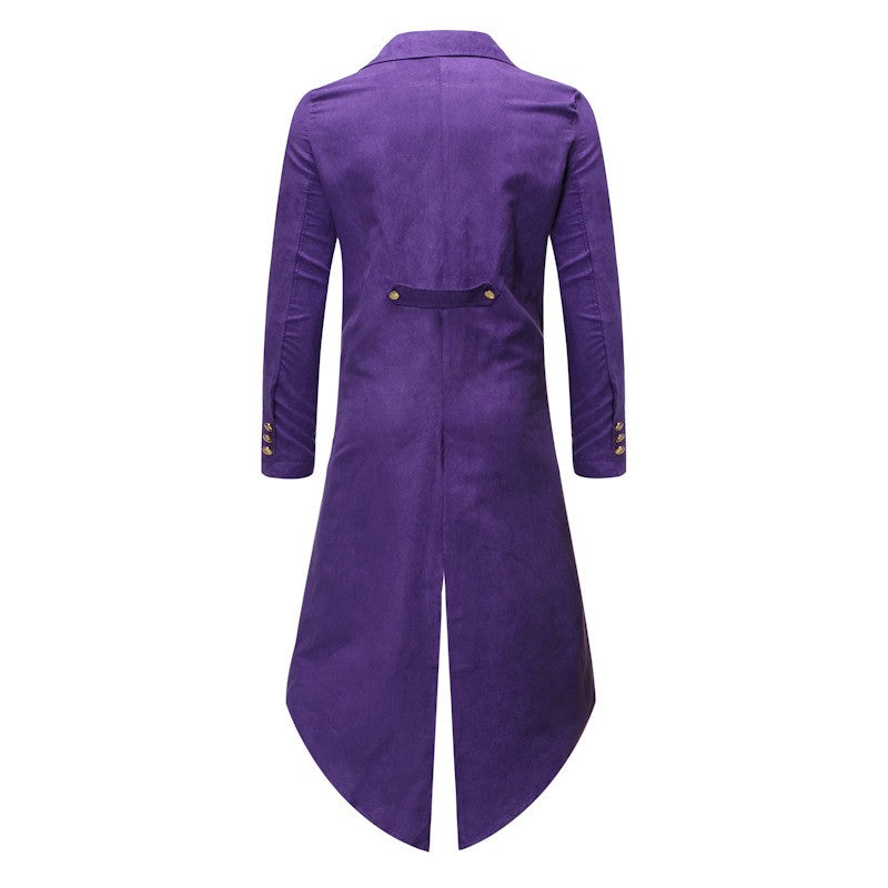 New 2025 Vintage Gothic Steampunk Tailcoat Men Slim Fit Long Sleeve Blazers Male Fashion Party Banquet Halloween Cosplay Costume