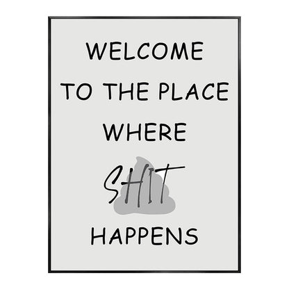 Abstract Humour Bad Smell Funny Bathroom Poster Black White Prints Canvas Painting Wall Art Pictures WC Toilet Room Decor