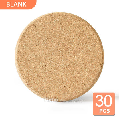 30pcs Personalized Cork Coasters-Tieiw Design-Wedding Favor for Guests Party Bridal Shower Corporate Engraved Coaster Gifts Bulk