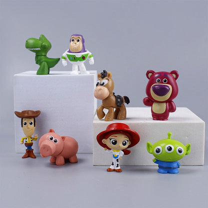 5cm 8 peças/conjunto Disney Toy Story 4 Woody Buzz Lightyear Figura de Ação Anime Decoração Coleção Miniatura Brinquedo Modelo Para Crianças