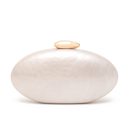 Women's Fashion Evening Clutches Luxury Plain Acrylic Long Chain Cross body Handbag Oval Shaped Fits Phone Wedding Banquet Party