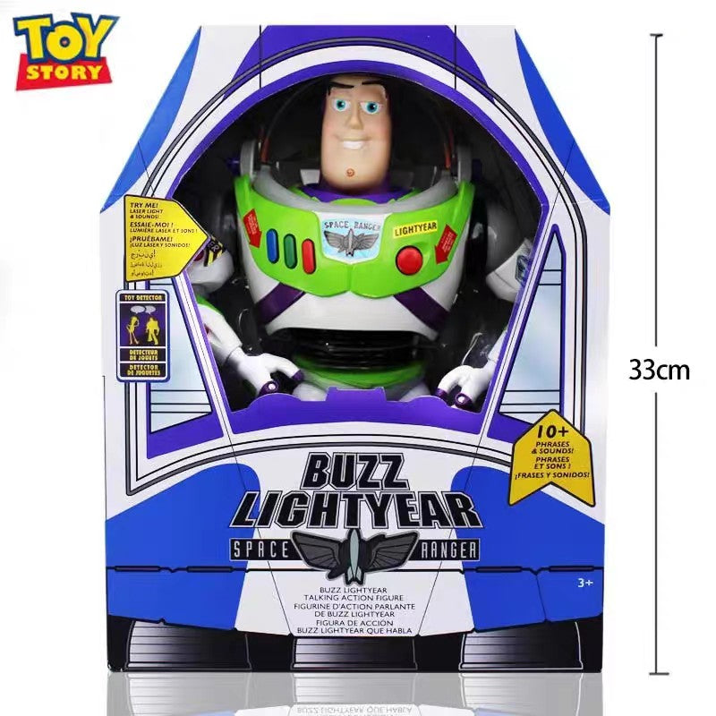 Novo e Genuíno Disney Toy Story Buzz Lightyear Nave Espacial Som Boneco Modelo 33cm Coleção de Mesa Action Figure Brinquedo Presente para Crianças