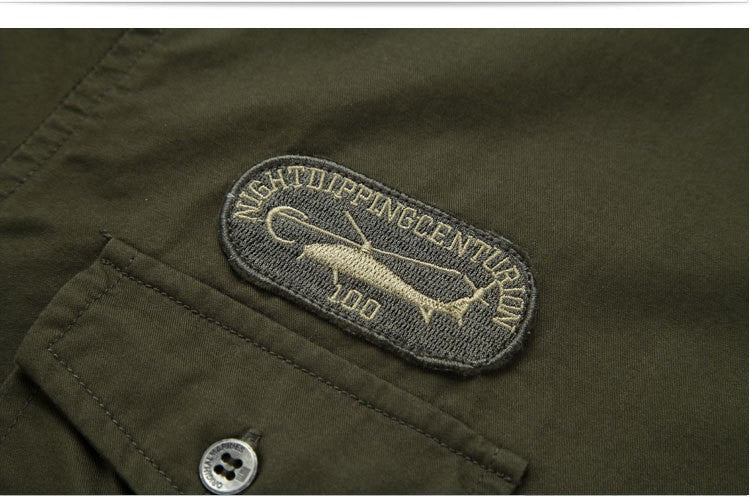 Men Cargo Shirts Summer Military Cotton Short Sleeve Shirts Retro Slim Fit With Pocket Epaulets Half Sleeve Shirts Drop Shipping