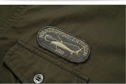 Men Cargo Shirts Summer Military Cotton Short Sleeve Shirts Retro Slim Fit With Pocket Epaulets Half Sleeve Shirts Drop Shipping