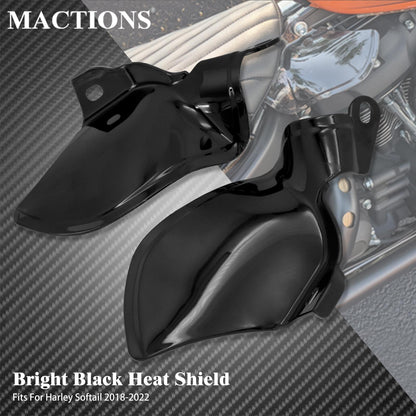 Defletor de Calor do Escudo da Sela ABS para Motocicleta Preto Brilhante para Harley Softail Fat Boy Breakout Slim Street Bob 2018-2022