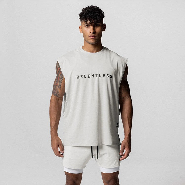 Men's Summer Cotton Casual Tank Top Gym Fitness Clothing Sleeveless Shirt Bodybuilding Running Singlet Undershirt Workout Vest