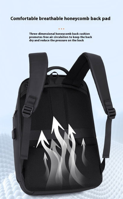Mochila de negócios masculina 35 L Mochila à prova d'água Grande capacidade Viagem de negócios Multifuncional Senha Antirroubo Bolsa para laptop
