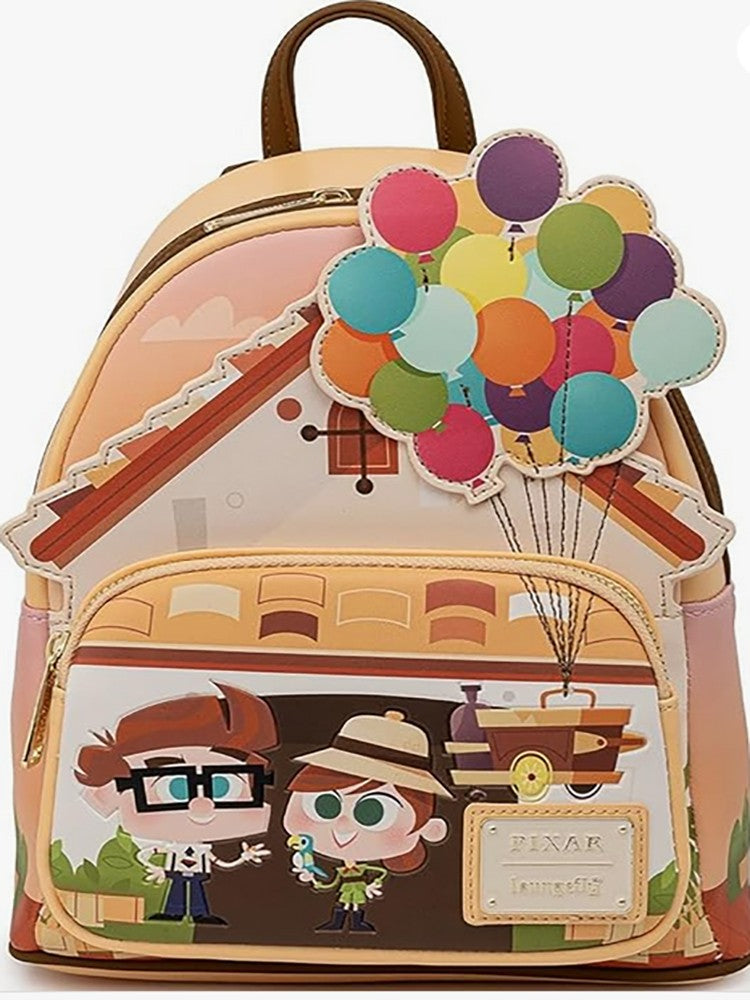 Loungefly Disney Pixar Up Working Buddies Womens Double Strap Shoulder Bag Purse School Backpack Cute Cartoon Girl Backpack Gift