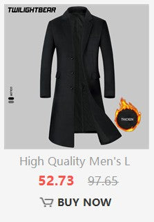 Winter Men's Jacket Oversized Wool Overcoat Solid Warm Pea Coats Thicken Casual Woolen Coat Men Clothing Parka A3F1303