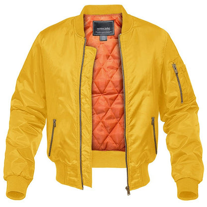 MAGCOMSEN Men's Aviator Jackets Thick Warm Orange Lining Bomber Jackets Fall Winter Casual Windproof Coats