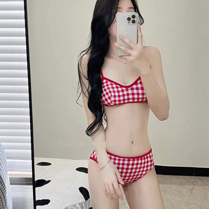 4Pcs/Set Summer Y2k Women's Swimsuit Dopamine Long Sleeve Bikini Set Hot Spring Swimming Sun-proof Crop Tops