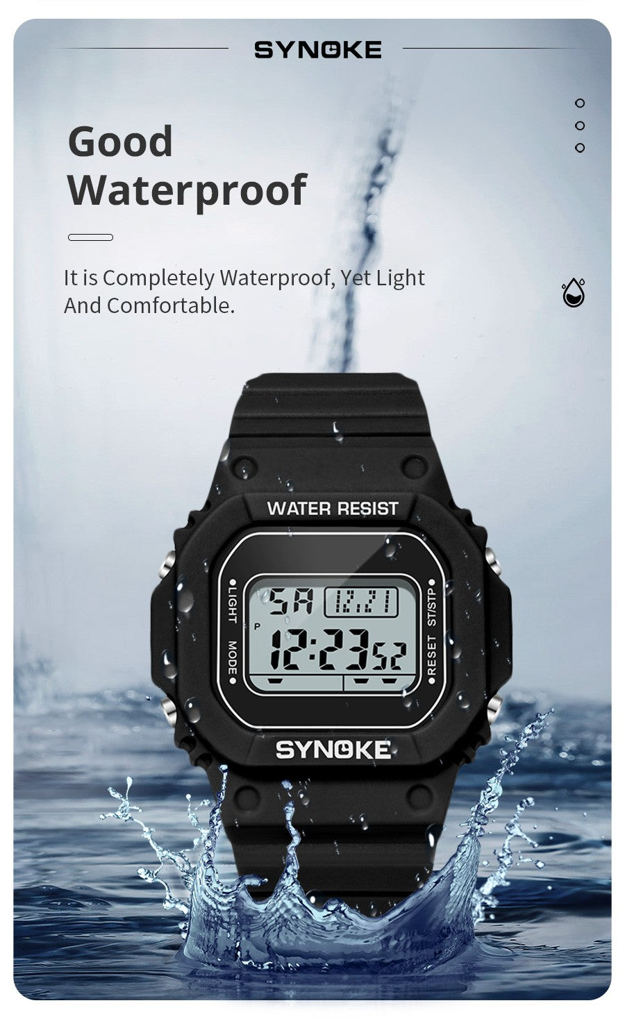 SYNOKE Outdoor Military Digital Watch For Men Fashion Retro Men Watch Sports Waterproof Men Watch Multifunctional Luminous
