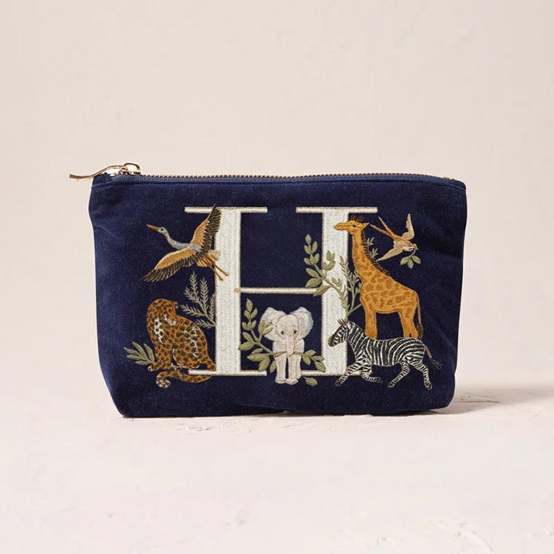 Fashionable Portable Makeup And Cosmetic Tool Storage Animal Pattern Printed Velvet Fabric Large Capacity Cosmetic Bag