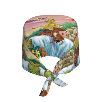Boné cirúrgico personalizado O Rei Leão, divertido, para homens e mulheres, chapéu de esfoliação, gorro de enfermeira para dentista