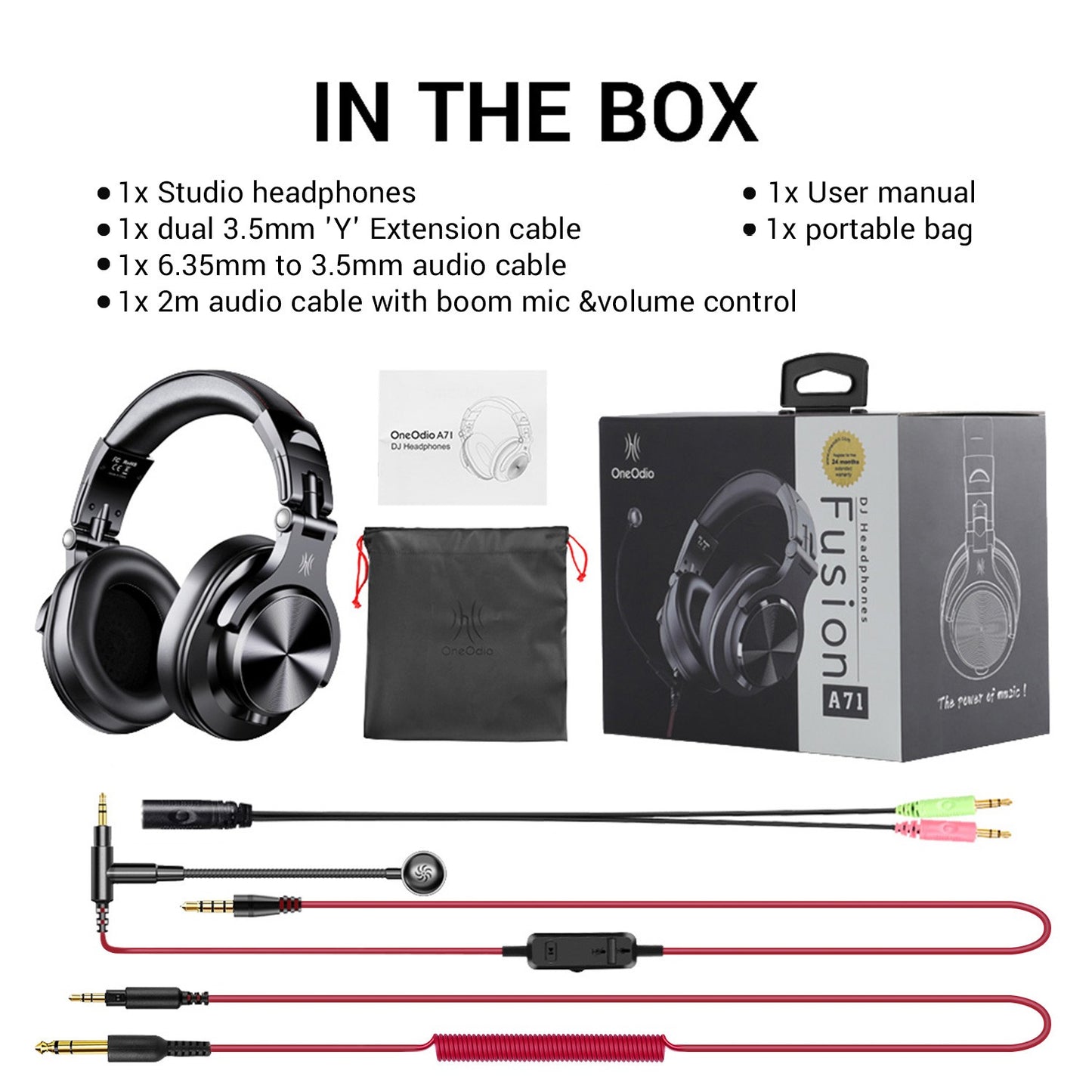 Oneodio A71 Original Studio DJ Headphones Portable Wired Headset With Music Share Port Deep Bass Stereo Headphone For Recording
