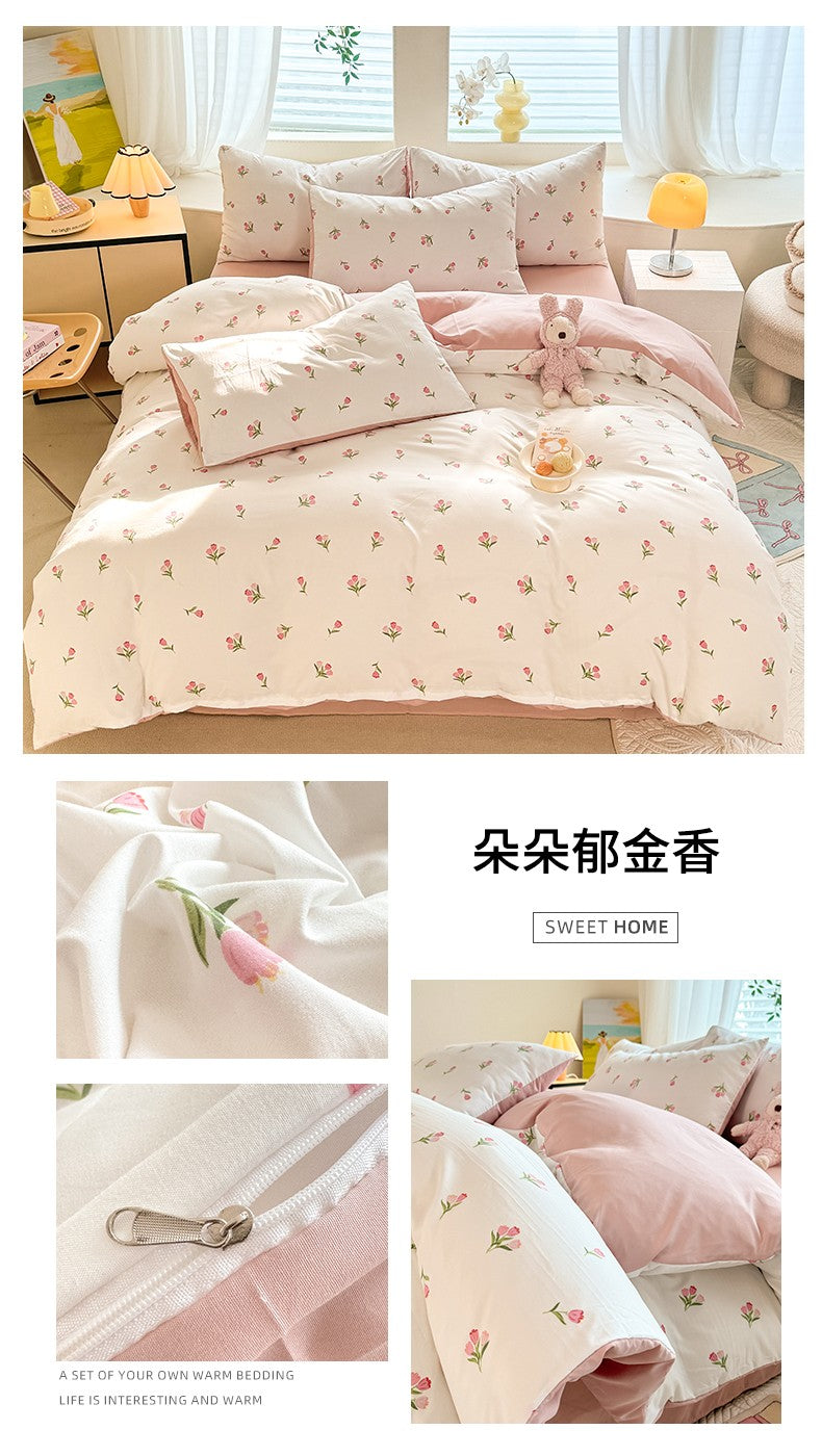 Cute Dog Printed Duvet Covet Set Brown Color Comforter Cover with Pillowcase for Kids Single/Queen/King housse de couette Full