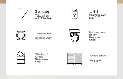 Mala de Viagem com Abertura Frontal, Estrutura de Liga de Alumínio, Trava, Plug USB para Carregamento, Rodas Giratórias e Alça Retrátil
