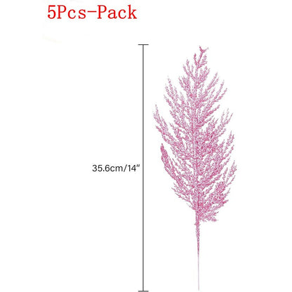 5Pcs Christmas Decoration Artificial Pine Leaves Branches Xmas Tree Pendent for Home Decor New Year Navidad DIY Garland Ornament
