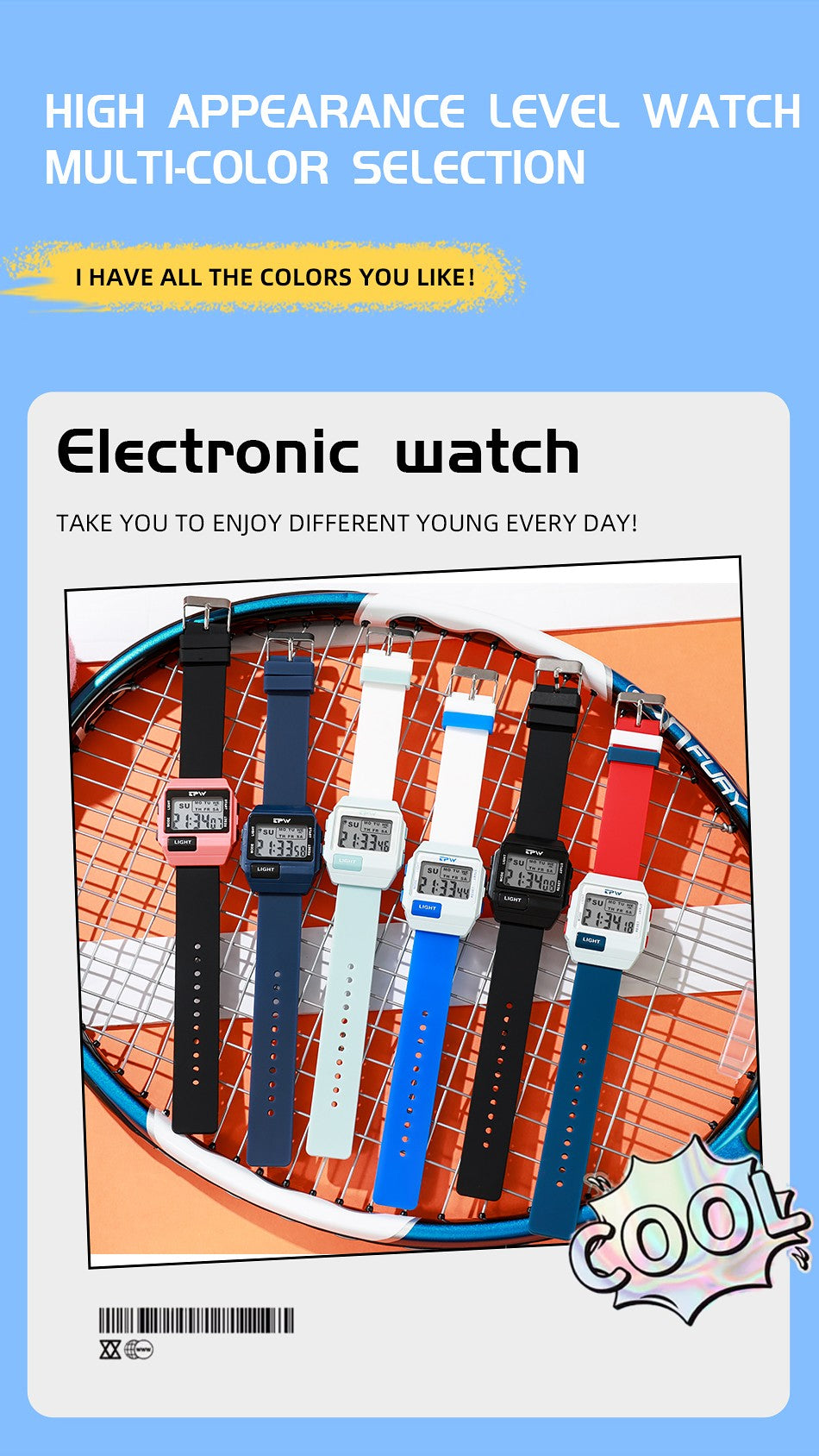 TPW 36mm Midsize Digital Watch For Women Teenage  Meter Water Resistant