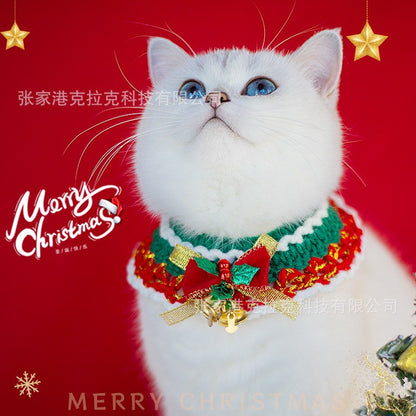 Cachecol de Natal para Pets Gatos Roupinhas Coleira de Natal para Gatos Roupinhas Decoração Fofa para Pets Laço Coleira para Cães Gatos Fantasia Roupa para Gatos Cachorros Gatinhos