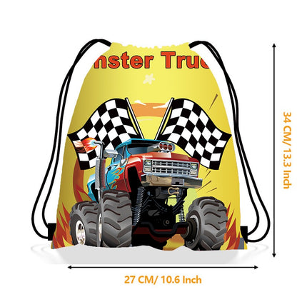 5/10/20/30/40/50pcs Monster Truck Party Favors Racing Truck Party Gift Bag Drawstring Backpacks Truck Birthday Party Decorations