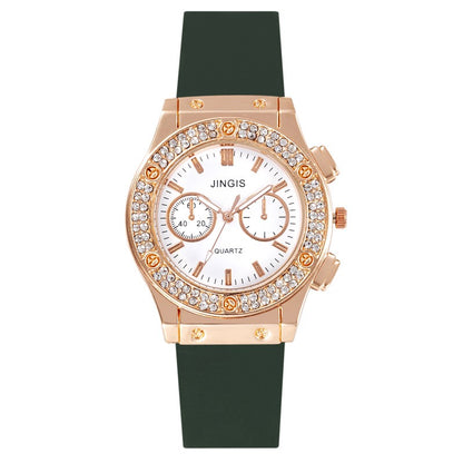 New Women Watches Fashion Silicone Quartz Watch All-Match Men's and Women's Same Diamond Watch Neutral Watch Alloy Student Watch