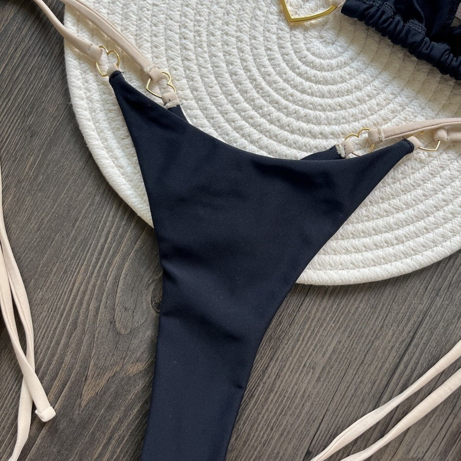 Para Praia 6 Colors Solid Brazilian Bikini Micro Swimwear T-back Swimsuit Women Sexy Biquini 2025 Thong Bikini Set Bathing Suit