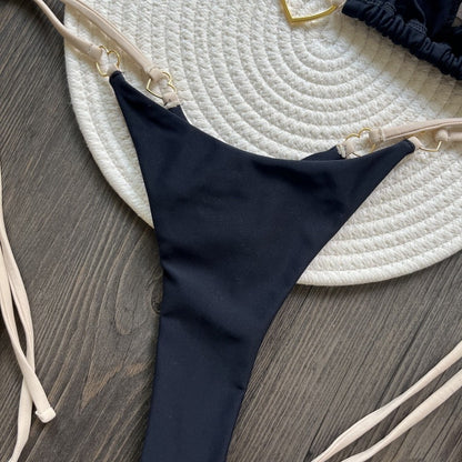 Para Praia 6 Colors Solid Brazilian Bikini Micro Swimwear T-back Swimsuit Women Sexy Biquini 2025 Thong Bikini Set Bathing Suit