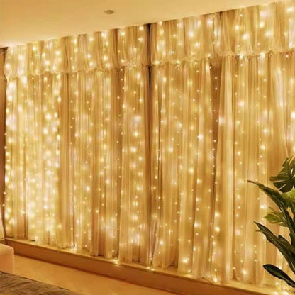 3/6m LED Curtain String Lights USB Festoon Remote Control Garland Fairy Lights Wedding Christmas Decoration for Home Bedroom