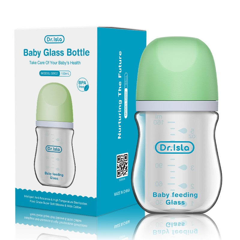 Newborn Glass Bottles 90/160ML Anti-Choke Baby Bottle Anti-flatulence Milk Feeding Bottles Infant BPA Free For 0-6Month