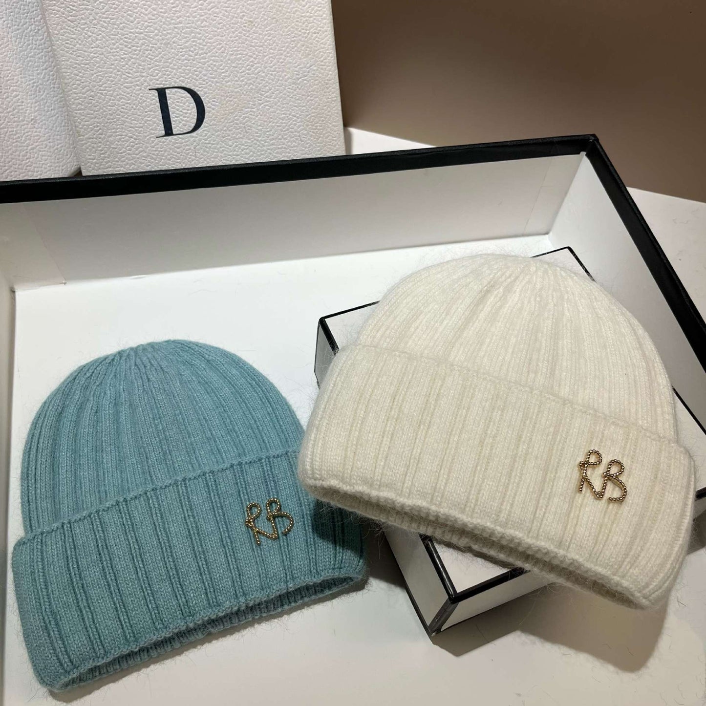 Women Ribbed Stretch Knit Beanie Soft Slouchy Wool Hat Extreme Cold Weather Warm Ear Protection Winter Fashion Cap