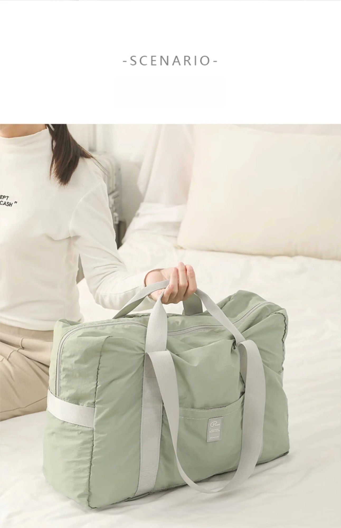 Waterproof Foldable Travel Duffle Bag Large Capacity Carry On Tote Luggage Storage Bag with Multiple Pockets