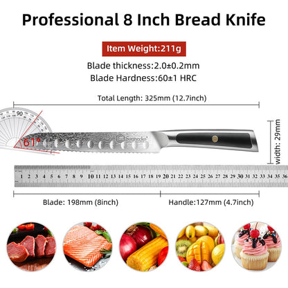 Facas Damasco Sunnecko 1-6Pcs/Set Faca de Cozinha Ultra Afiada com Núcleo VG10 Fio de Corte Utilitário Cutelo do Chef Santoku Fatiar Descascar