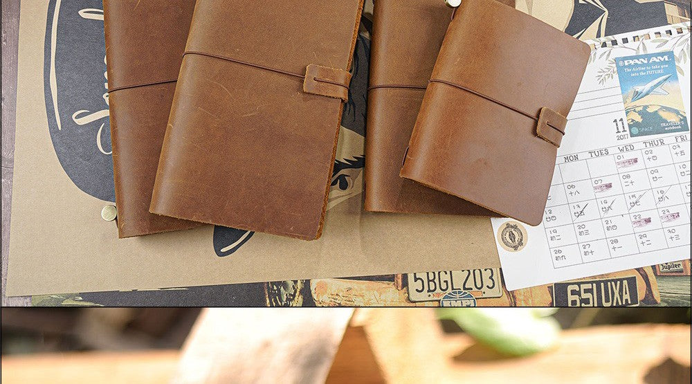 100% Genuine Leather Journal Refillable Travel Notebook Retro DIY Handmade Diary Sketchbook School Office Gift Customized