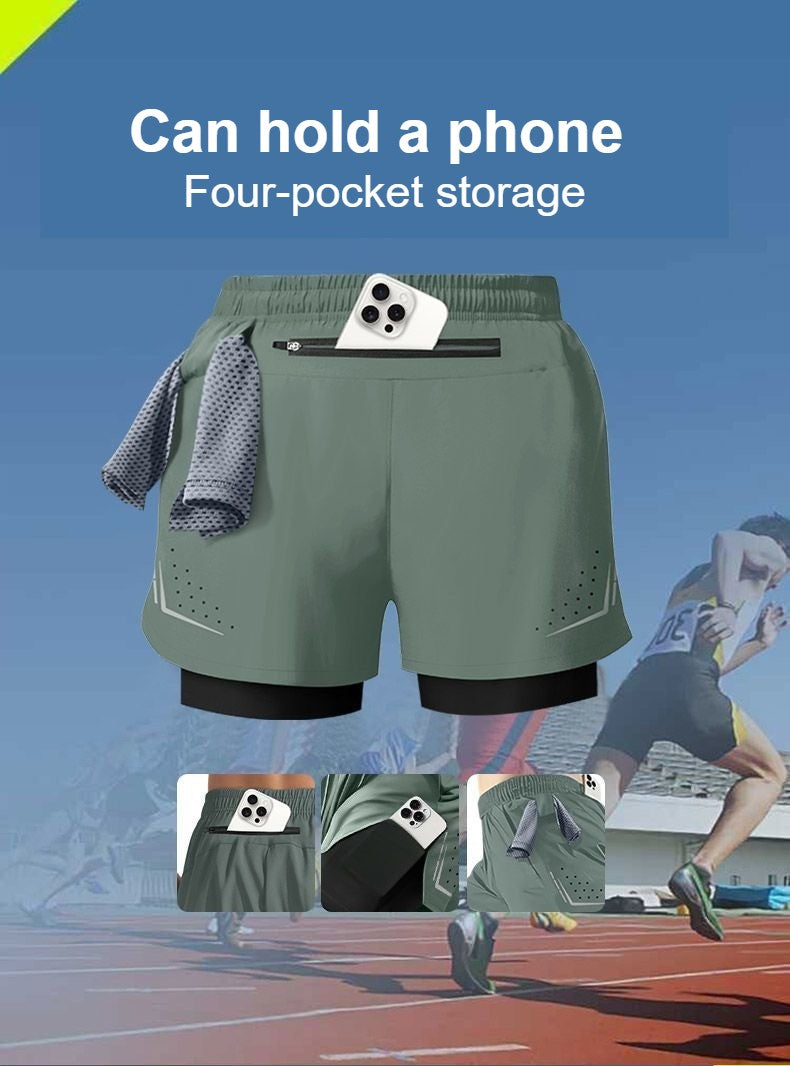 Men's Running-Specific Shorts with Phone Pocket: Quick-Dry Athletic Shorts for Short & Long Distance Running, Track&Field