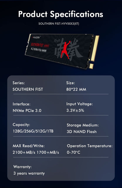 HUADISK SSD NVMe M2 1TB 512GB PCI-e 3.0X4 Disco Rígido Interno 2280 SSD 256GB 128GB Unidade de Estado Sólido para Desktop PC Laptop