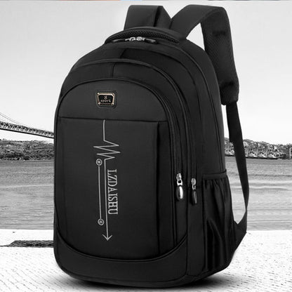 Business casual backpack for men, laptop bag, large capacity travel bag, student schoolbag, Korean version student backpack [zip