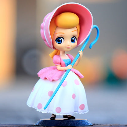 14-16cm Princesa Q Posket Branca de Neve Sereia Cinderela Bela Mulan Jasmine Sininho Aurora PVC Boneco de Ação Brinquedo Presentes para Crianças