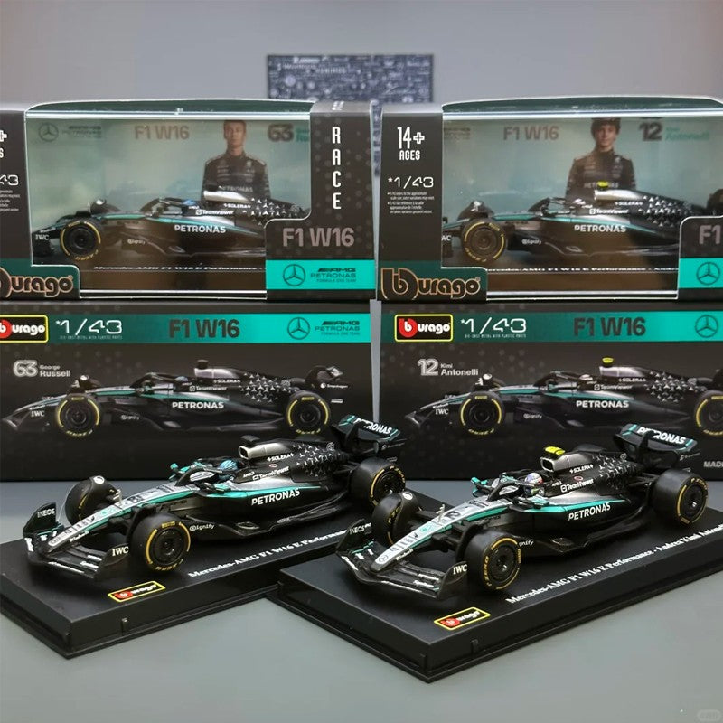 Novidade em Estoque Bburago Série F1 2025 1:43 2025 F1 Sf-25 Leclerc Rb21 Verstappen Mcl39 W16 Modelo Miniatura de Liga Brinquedos Personalizados Presentes