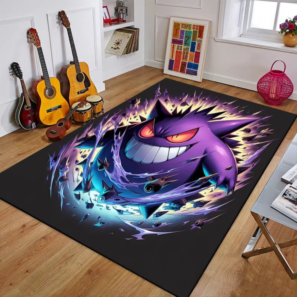 MINISO Creative Gengar Pokemon Anime Carpet for Living Room Bedroom Kids NonSlip  Playmat Balcony Lounge Sofa Rug Gift Idel
