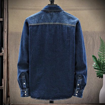 2025 Autumn New style high quality Denim shirts Men's fashion Casual Long Sleeve