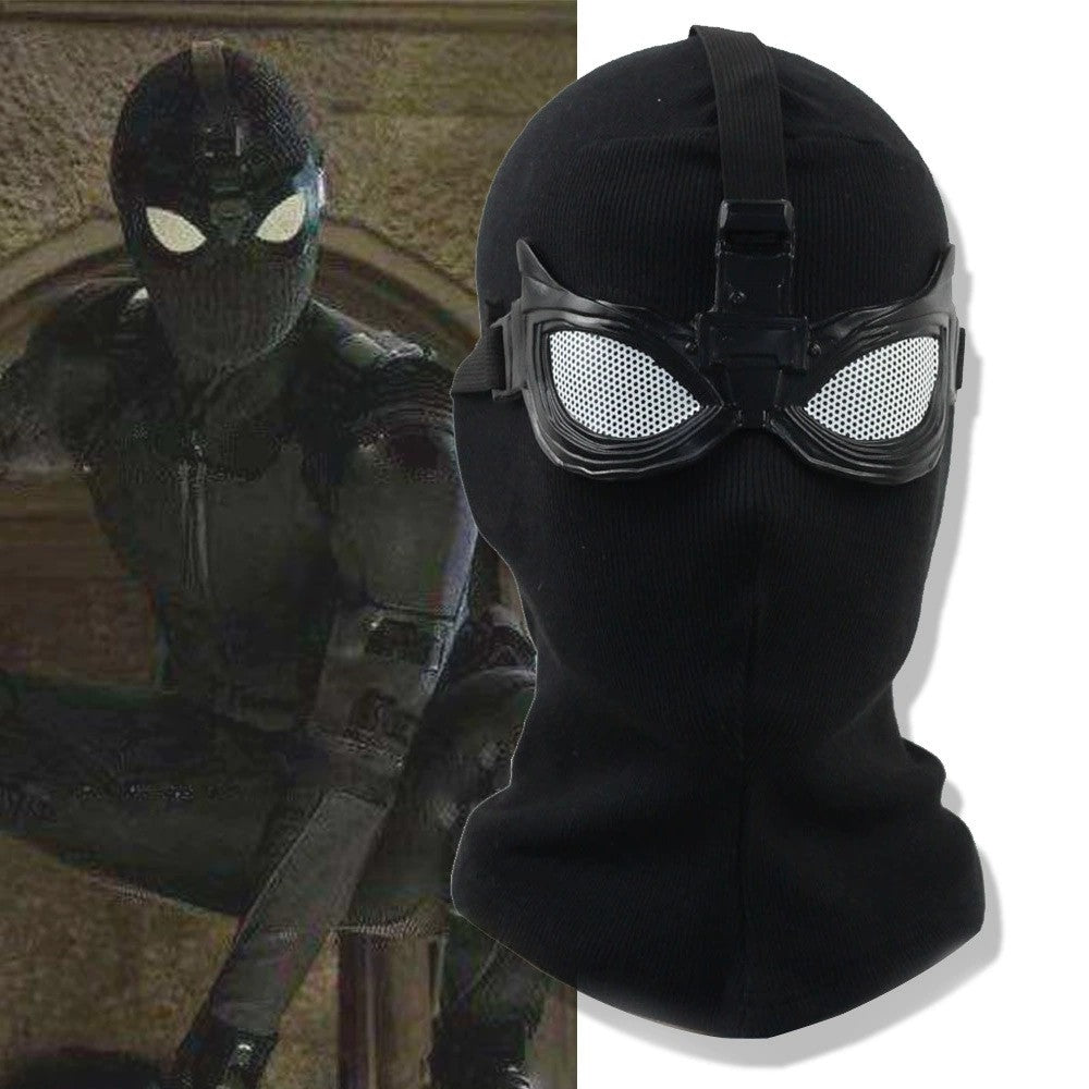 Superhero Peter Parker Spider Mask Cosplay Stealth Suit Black Helmet Halloween Masquerade Party Costume Props