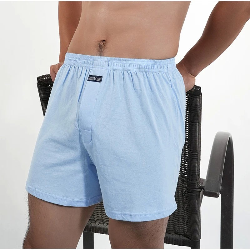 1pcs Men pijama 100% Cotton Pajama Shorts Summer Solid Elastic Waist Short Pants Casual Breathable Male Boxer Shorts Home Shorts