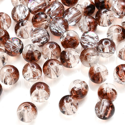 100pcs 8mm Christmas Crystal Glass Crack Beads Red and Green Gradient Spacer Beads for DIY Bracelet Necklace Jewelry Making